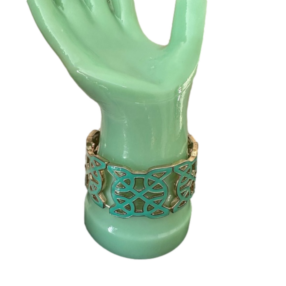 Stretch Bracelet Gold and Teal